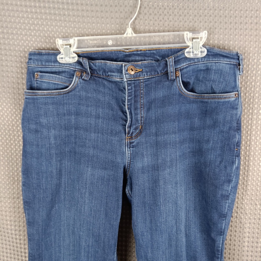 Duluth Trading Co Flannel Lined Jeans‎ Womens 14x29 Red Plaid Insulated Stretch